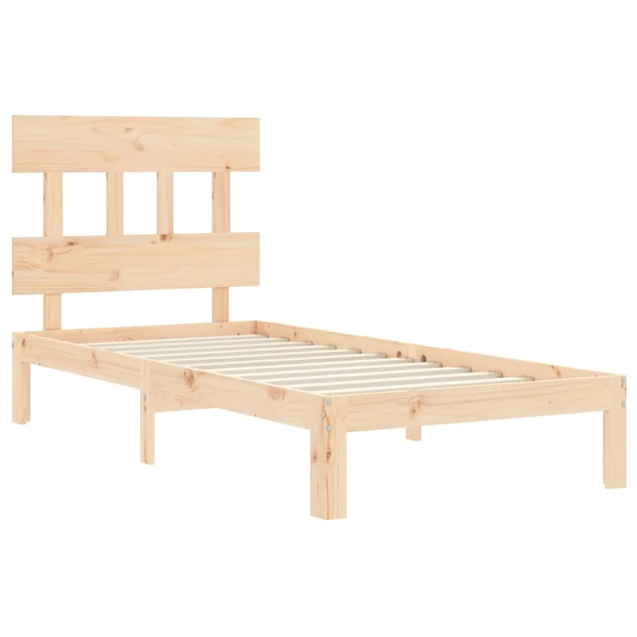 Cadre de lit sans matelas bois de pin massif - 5