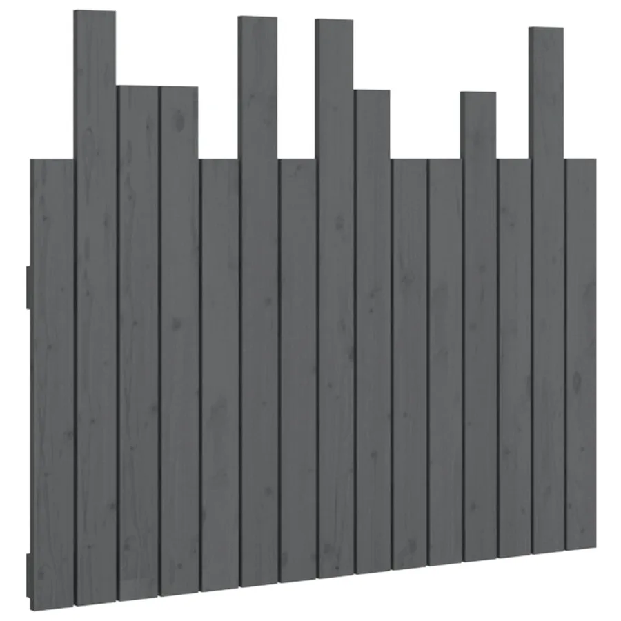 Tête de lit murale Gris 95,5x3x80 cm Bois massif de pin - 2