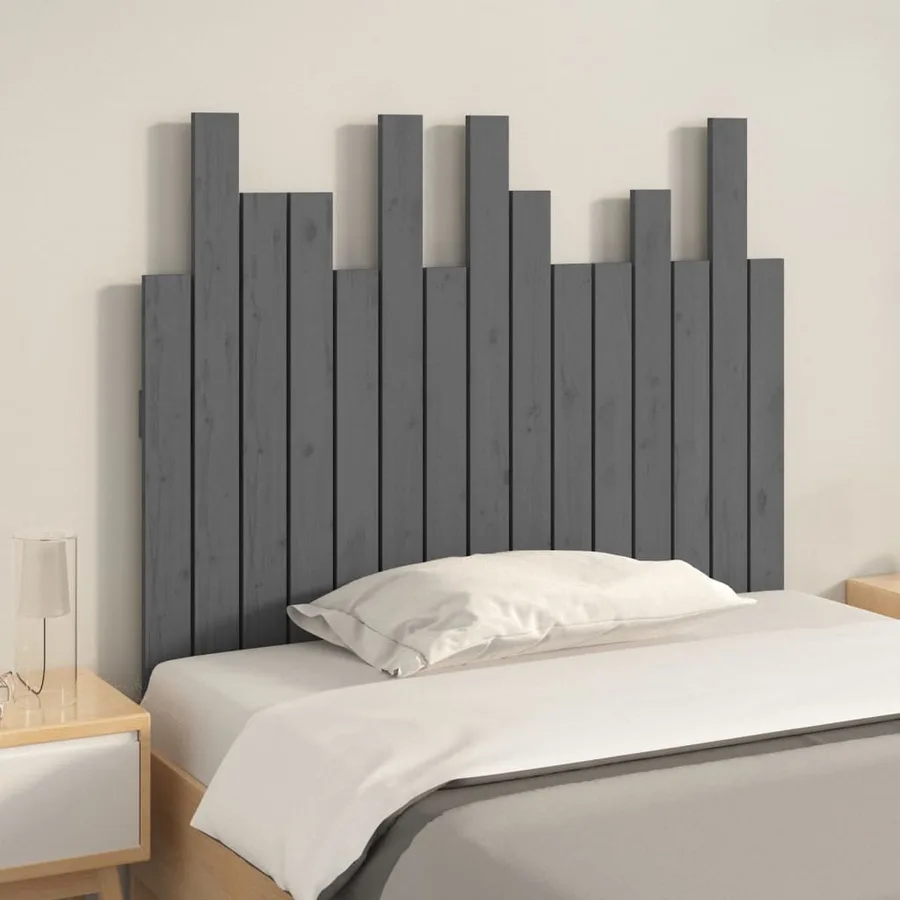 Tête de lit murale Gris 95,5x3x80 cm Bois massif de pin - 3