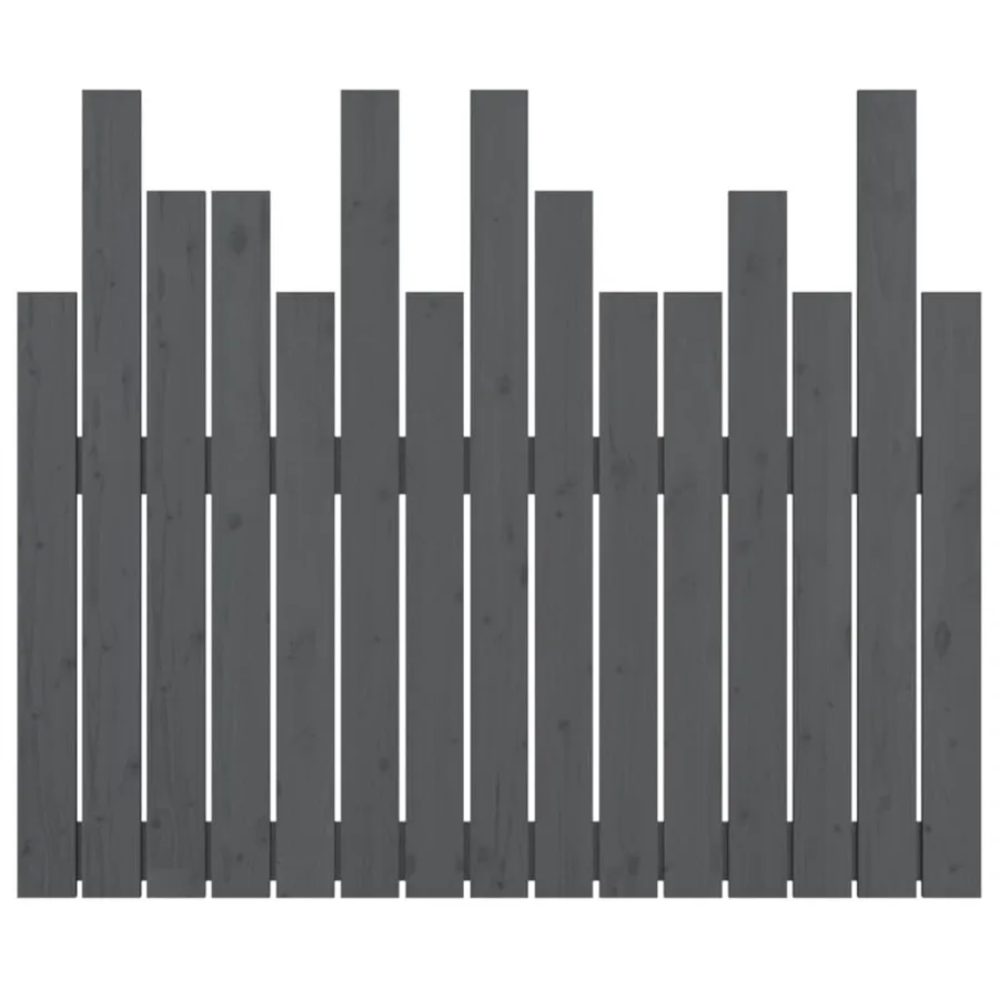 Tête de lit murale Gris 95,5x3x80 cm Bois massif de pin - 5