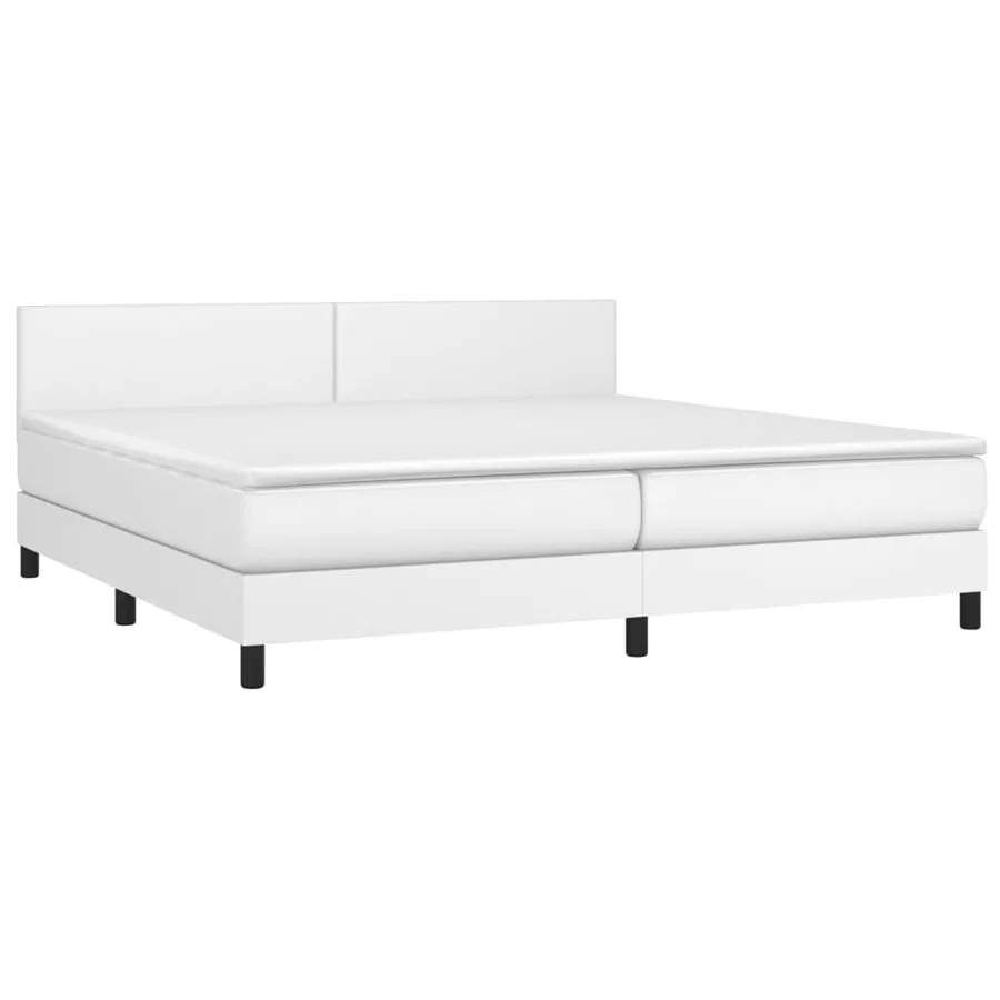 Sommier à lattes de lit avec matelas et LED Blanc 200x200 cm - 3