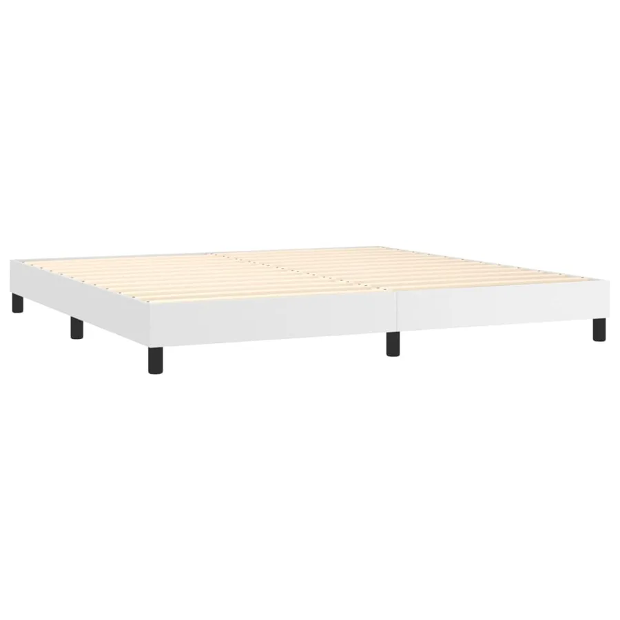 Sommier à lattes de lit avec matelas et LED Blanc 200x200 cm - 5