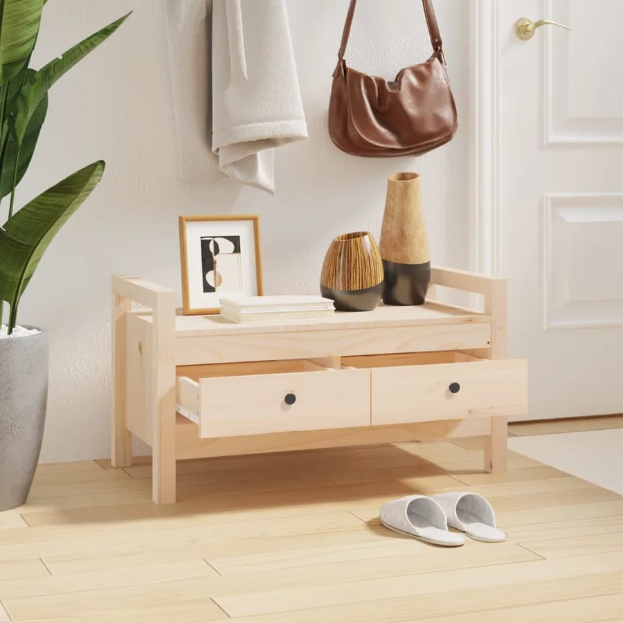 Banc d'entrée 80x40x43 cm Bois de pin massif - 6