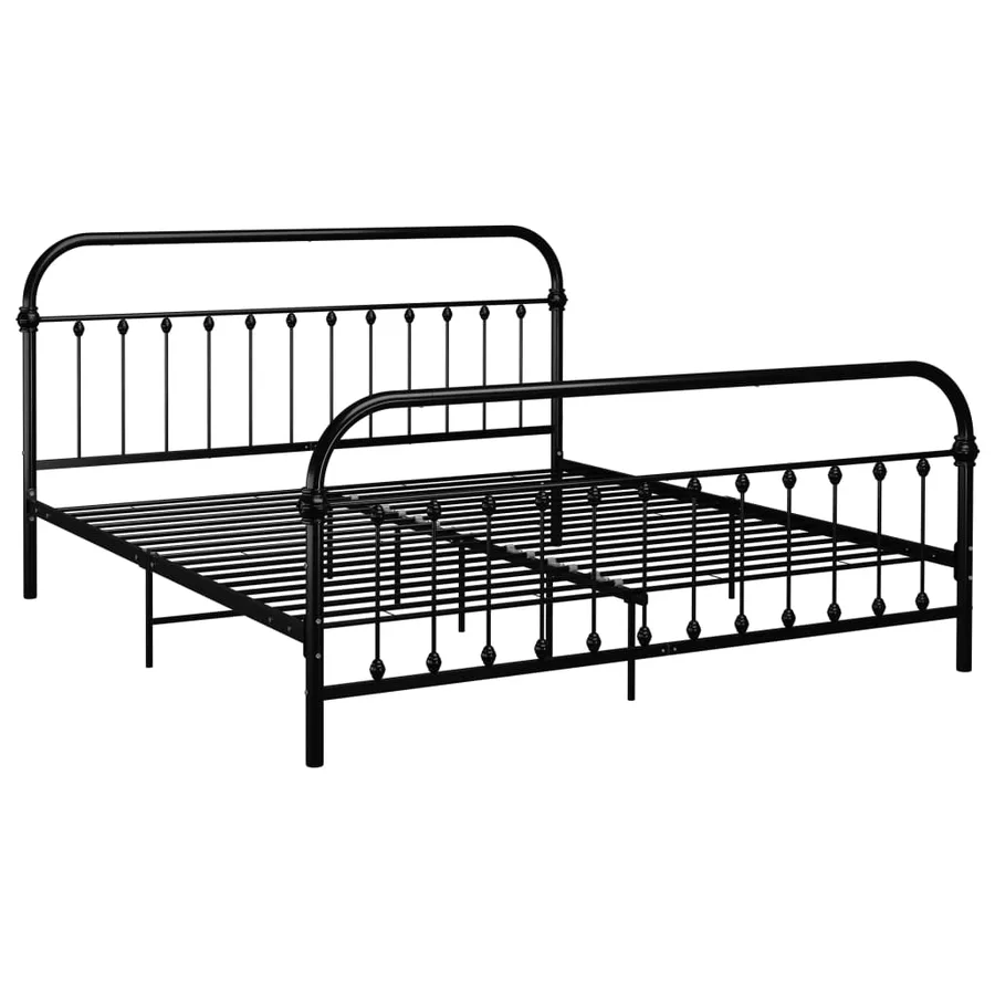 Cadre de lit sans matelas avec tête de lit noir 180x200 cm - 2