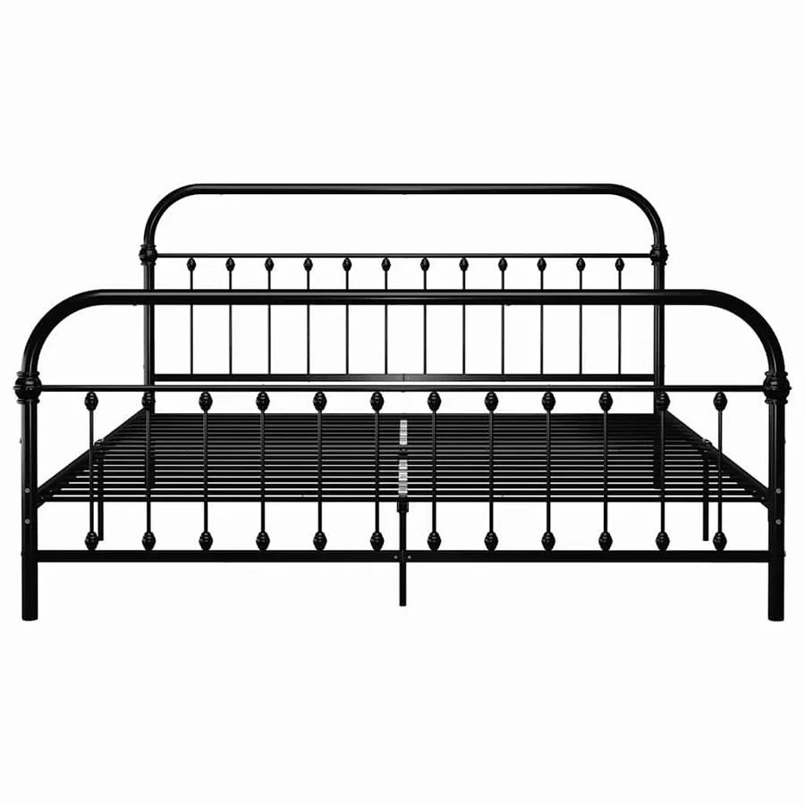 Cadre de lit sans matelas avec tête de lit noir 180x200 cm - 3
