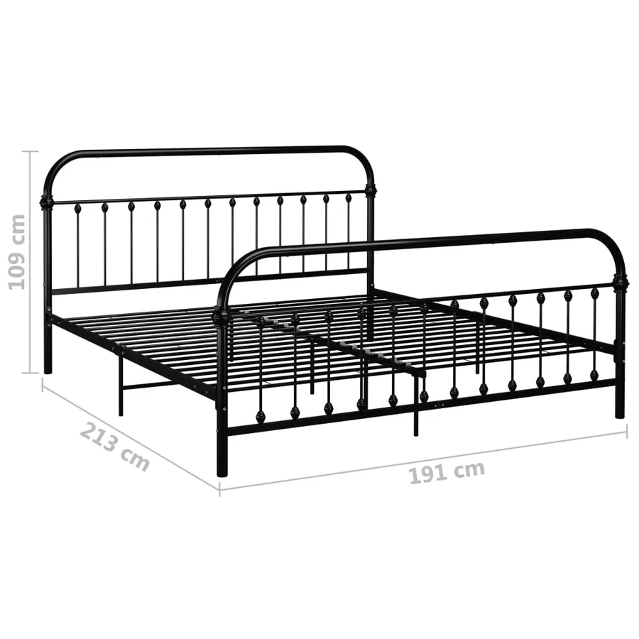 Cadre de lit sans matelas avec tête de lit noir 180x200 cm - 6