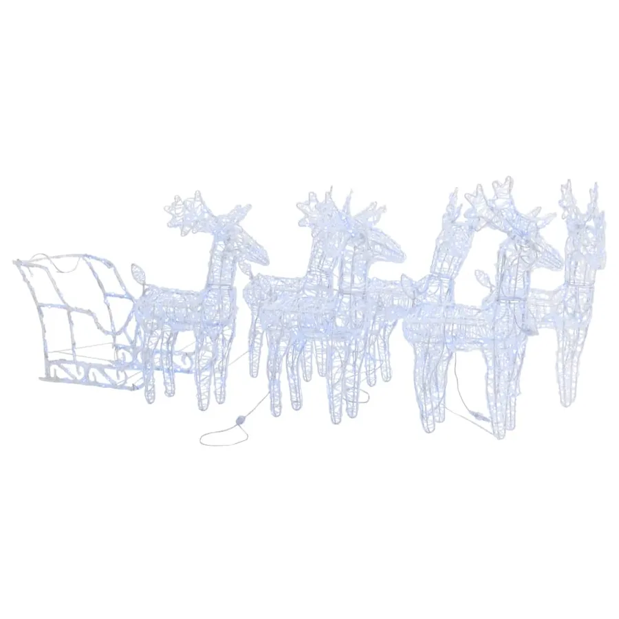 Décoration de Noël Rennes et traîneau 320 LED Acrylique - 2