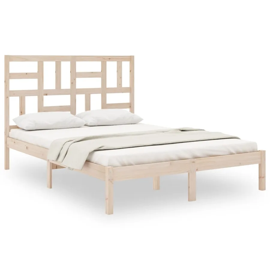 Cadre de lit sans matelas bois massif 120x190 cm - 2