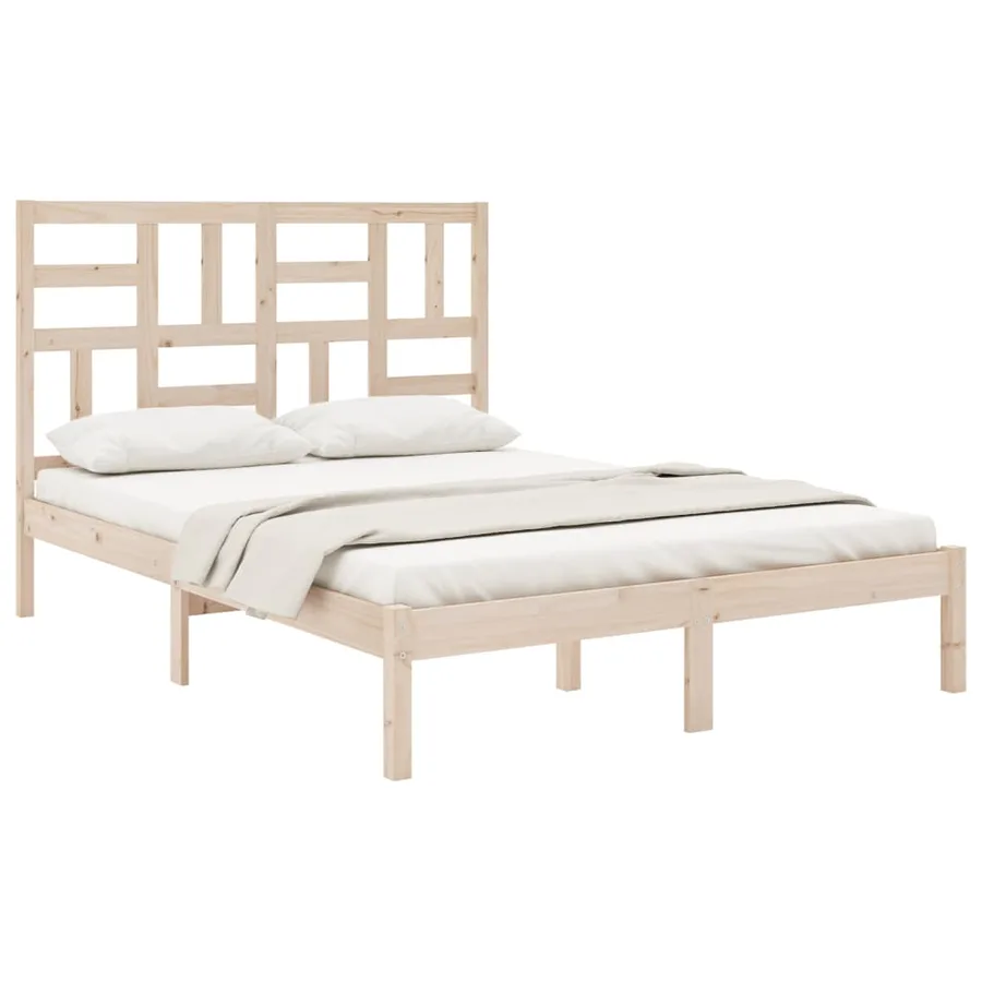 Cadre de lit sans matelas bois massif 120x190 cm - 3