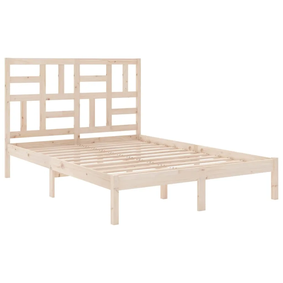 Cadre de lit sans matelas bois massif 120x190 cm - 4