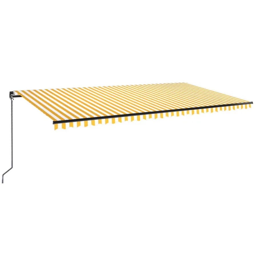 Auvent manuel rétractable avec LED 600x350 cm Jaune et blanc - 2