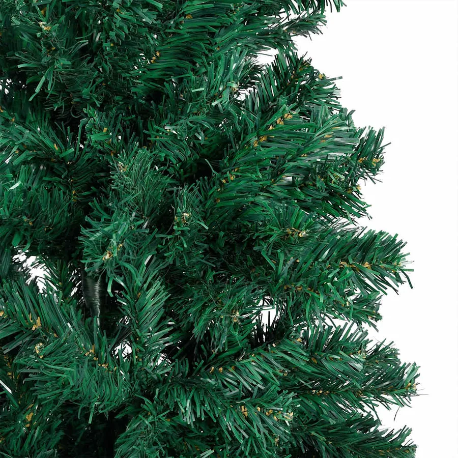 Arbre de Noël artificiel pré-éclairé et boules vert 150 cm PVC - 12