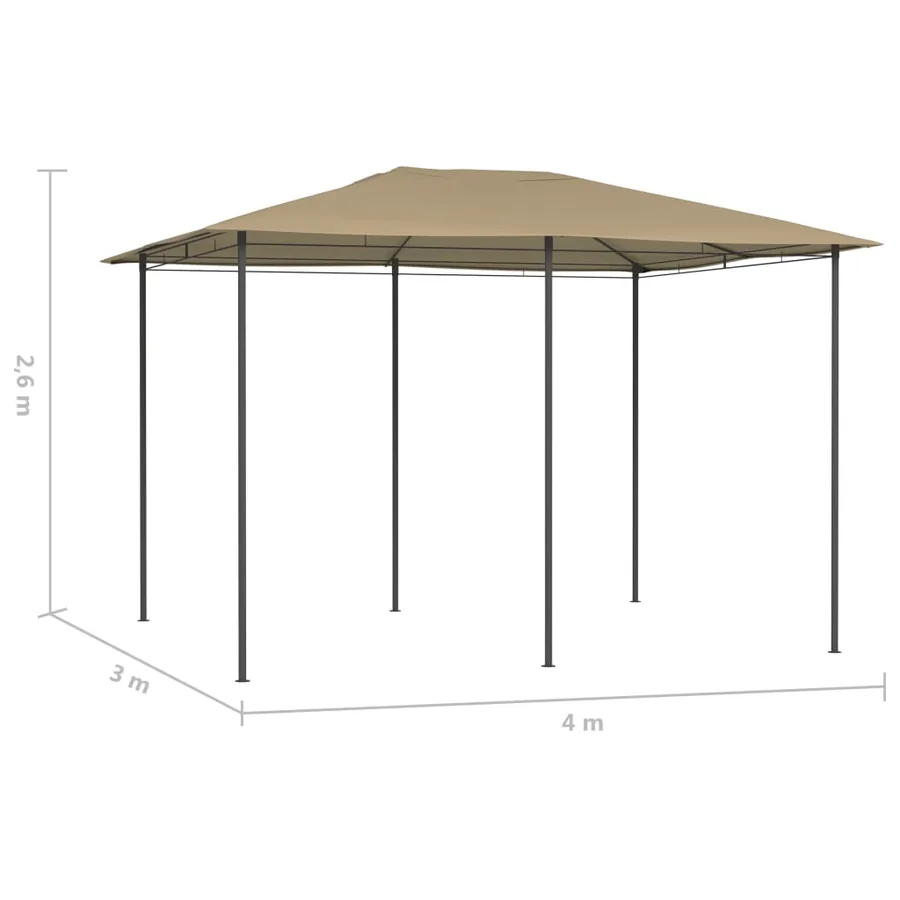 Belvédère 3x4x2,6 m Taupe 160 g/m² - 4