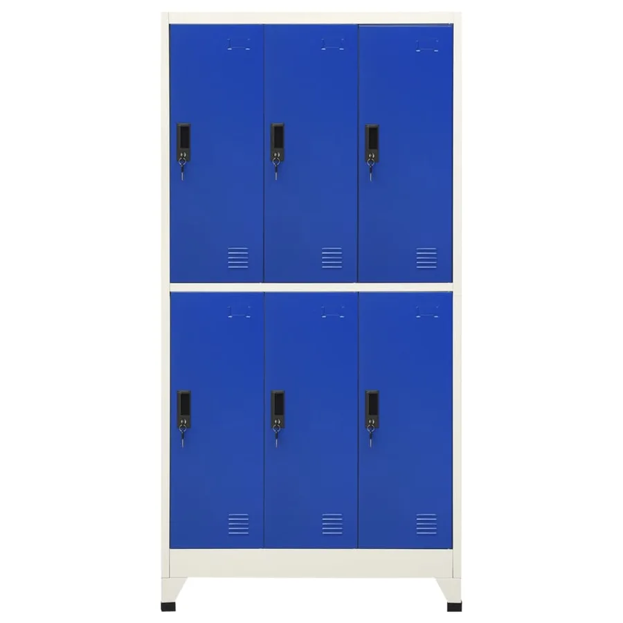 Armoire à casiers Gris et bleu 90x45x180 cm Acier - 2