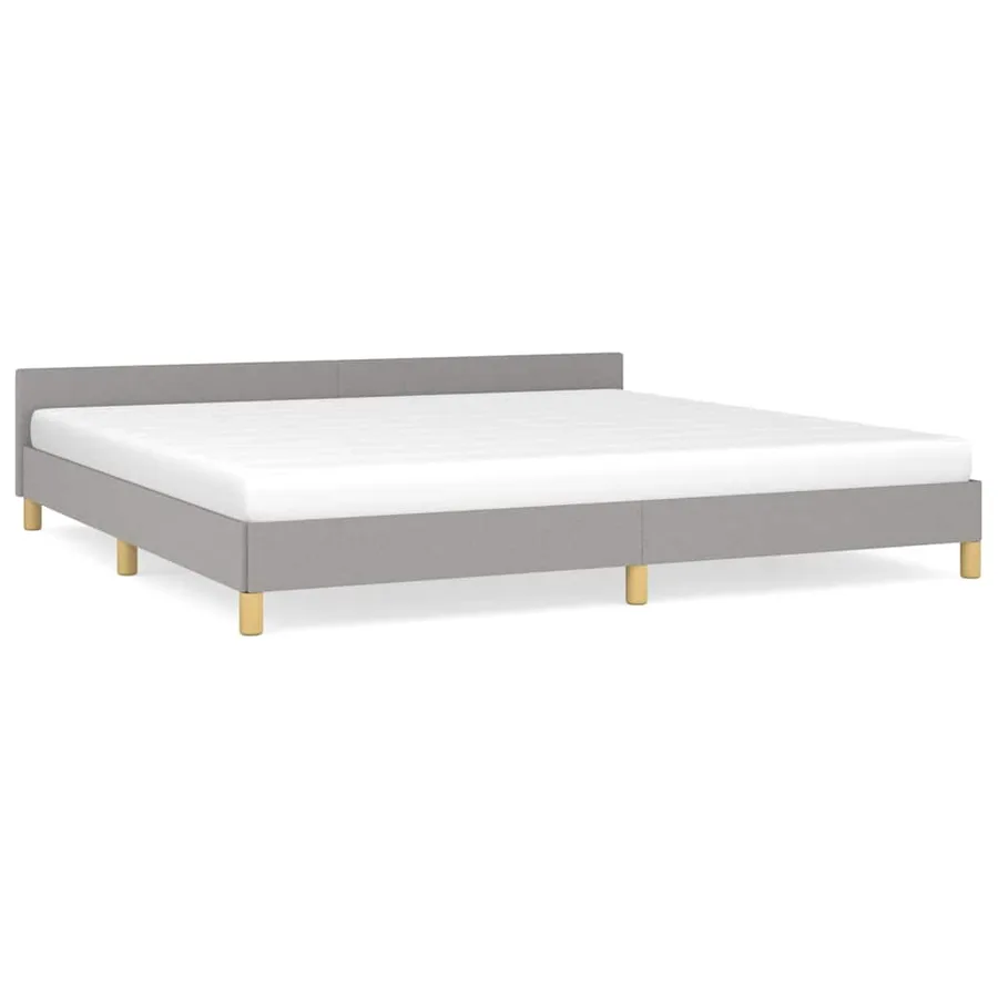 Cadre de lit sans matelas gris clair 200x200 cm tissu - 2