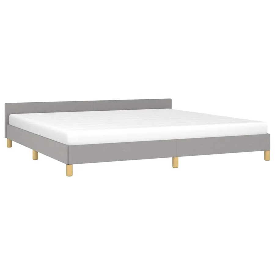 Cadre de lit sans matelas gris clair 200x200 cm tissu - 3