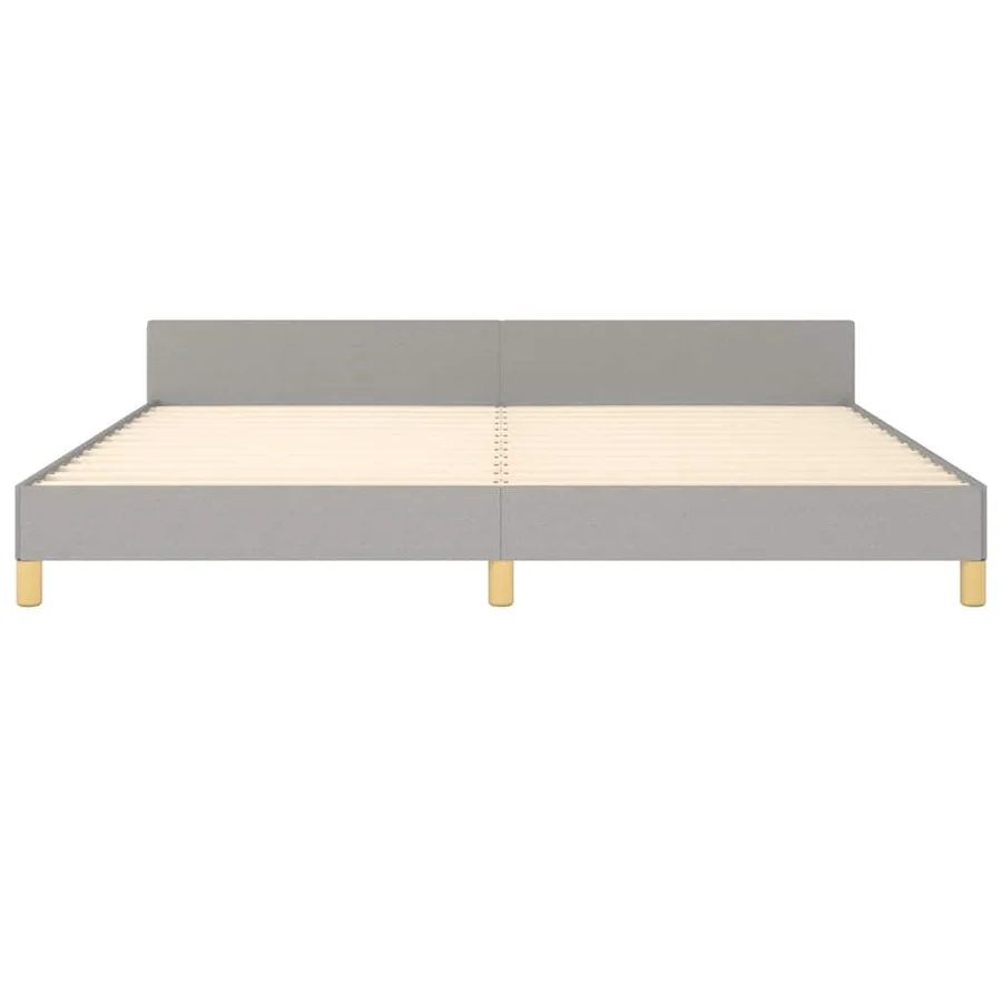 Cadre de lit sans matelas gris clair 200x200 cm tissu - 5