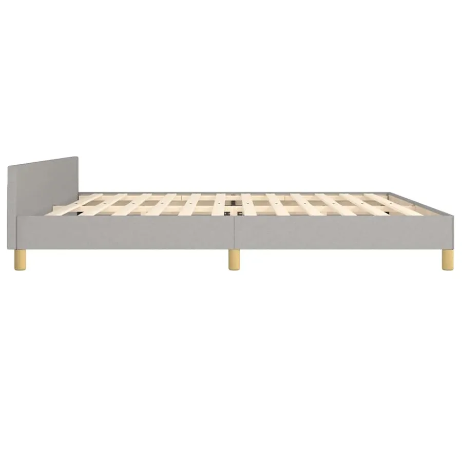 Cadre de lit sans matelas gris clair 200x200 cm tissu - 6