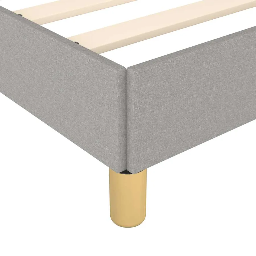 Cadre de lit sans matelas gris clair 200x200 cm tissu - 7