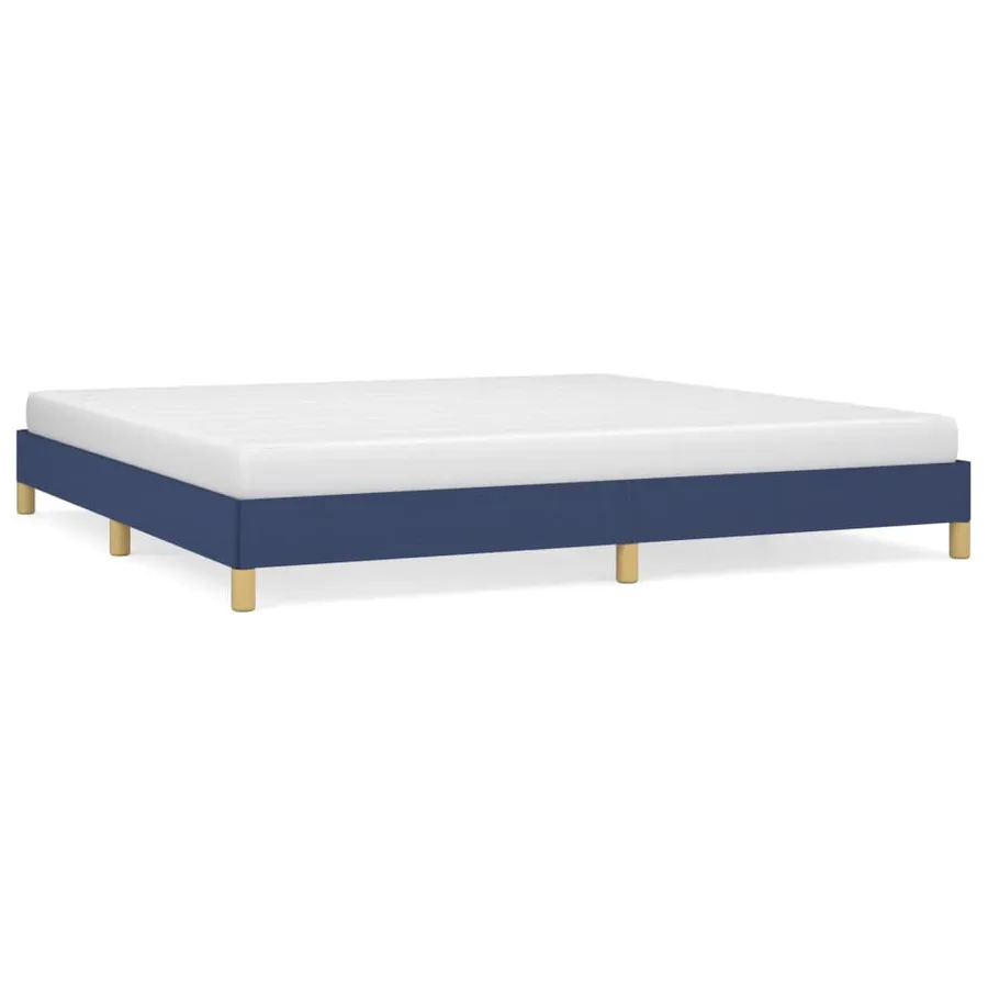 Cadre de lit sans matelas bleu 200x200 cm tissu - 2