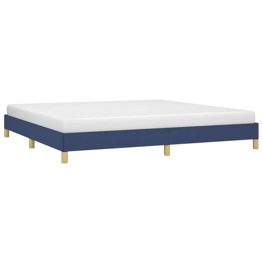 Cadre de lit sans matelas bleu 200x200 cm tissu - 3