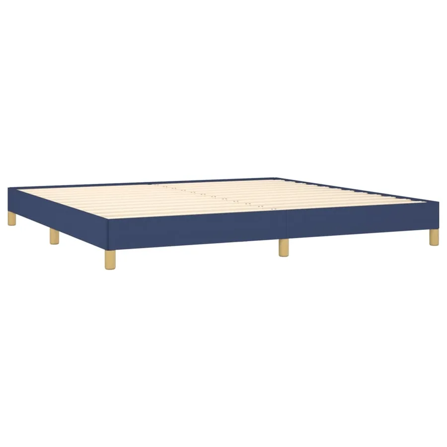 Cadre de lit sans matelas bleu 200x200 cm tissu - 4