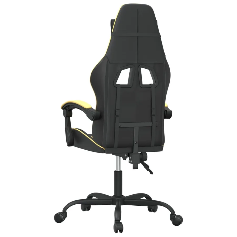 Chaise de jeu pivotante Noir et doré Similicuir - 5