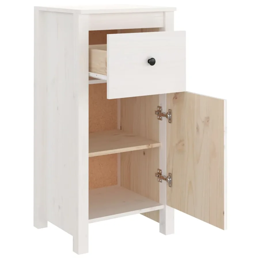 Buffets 2 pcs blanc 40x35x80 cm bois massif de pin - 6