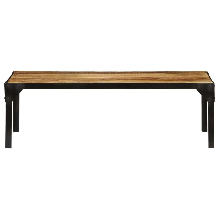 Table basse Bois massif de manguier brut et acier 110 cm - 2