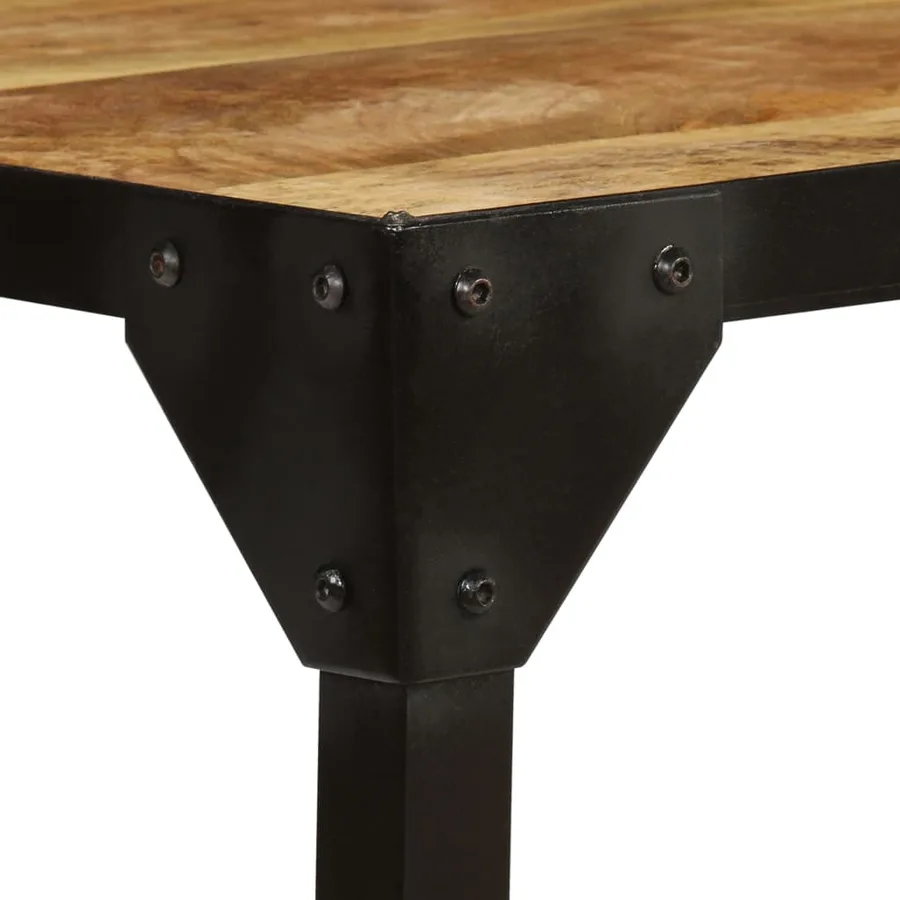 Table basse Bois massif de manguier brut et acier 110 cm - 4