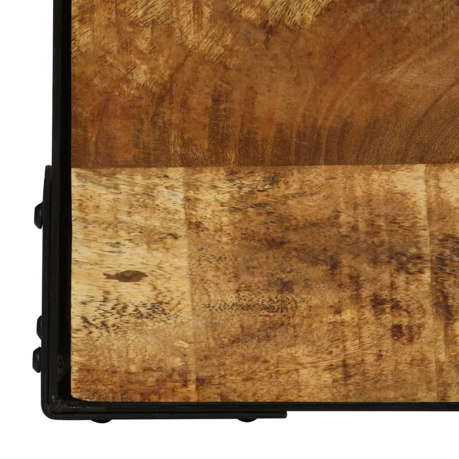 Table basse Bois massif de manguier brut et acier 110 cm - 6