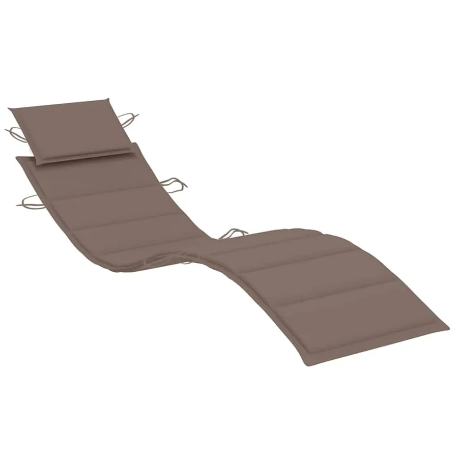 Chaise longue à bascule avec coussin Bois de teck solide - 5