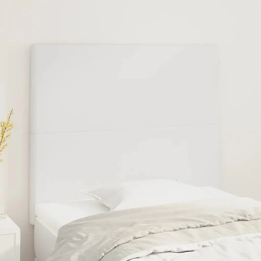 Tête de lit blanche 100 x 5 x 118/128 cm similicuir