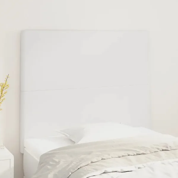 Tête de lit blanche 100 x 5 x 118/128 cm similicuir