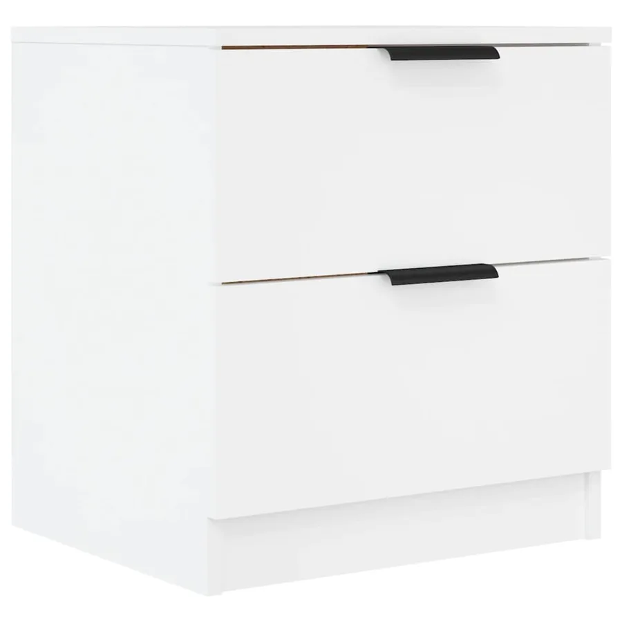 Tables de chevet 2 pcs Blanc Bois d'ingénierie - 5