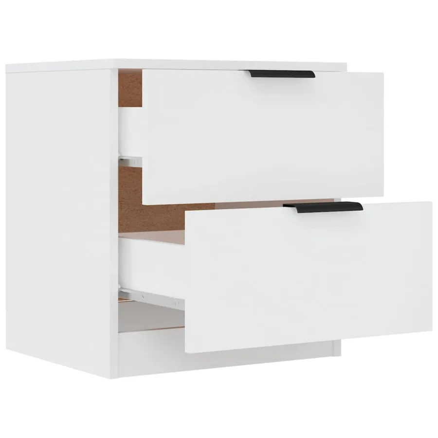 Tables de chevet 2 pcs Blanc Bois d'ingénierie - 7