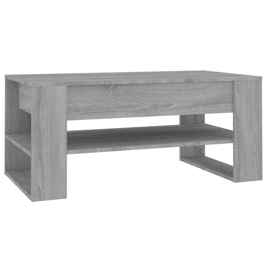 Table basse sonoma gris 102x55x45 cm bois d'ingénierie - 2