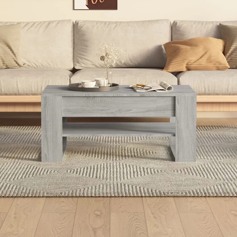 Table basse sonoma gris 102x55x45 cm bois d'ingénierie - 5
