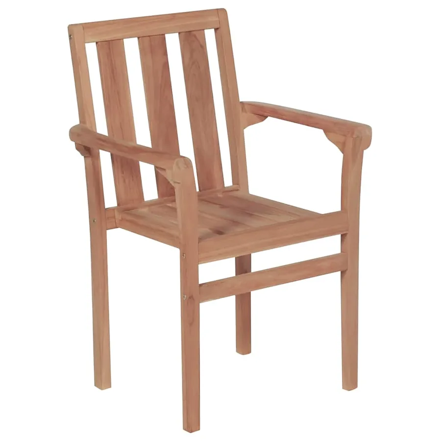 Chaises de jardin lot de 2 et coussins beige Bois teck massif - 3