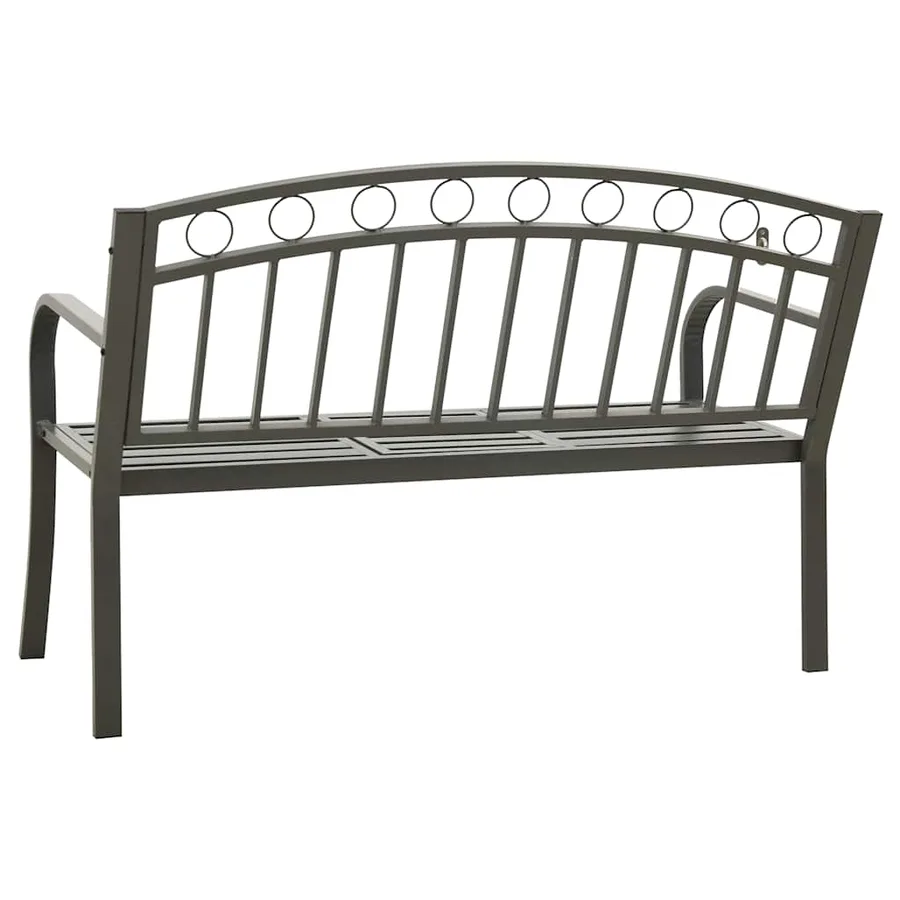 Banc de jardin avec une table 125 cm acier gris - 5
