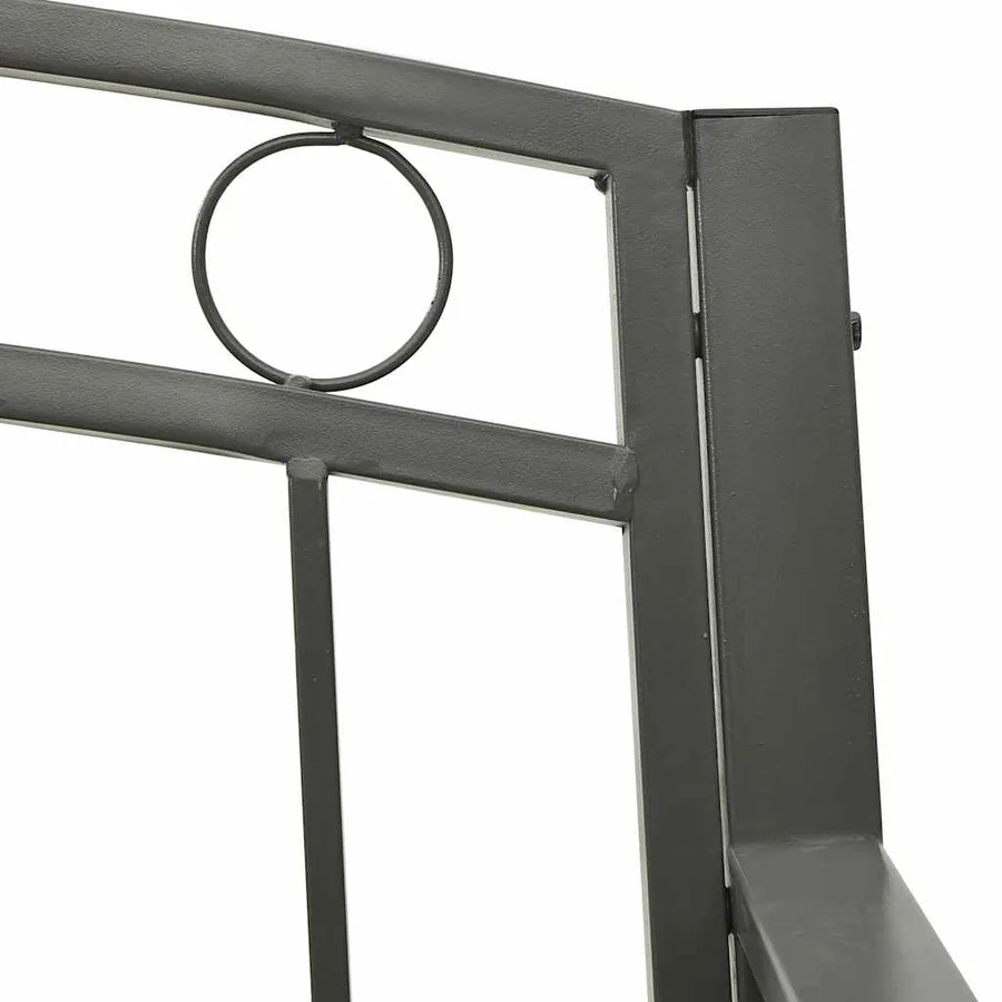 Banc de jardin avec une table 125 cm acier gris - 6