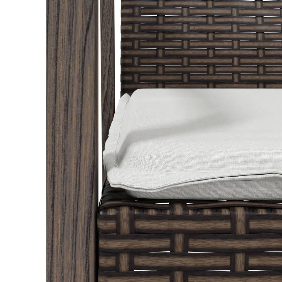 Ensemble à manger de jardin 5 pcs coussins résine tressée acier - 7
