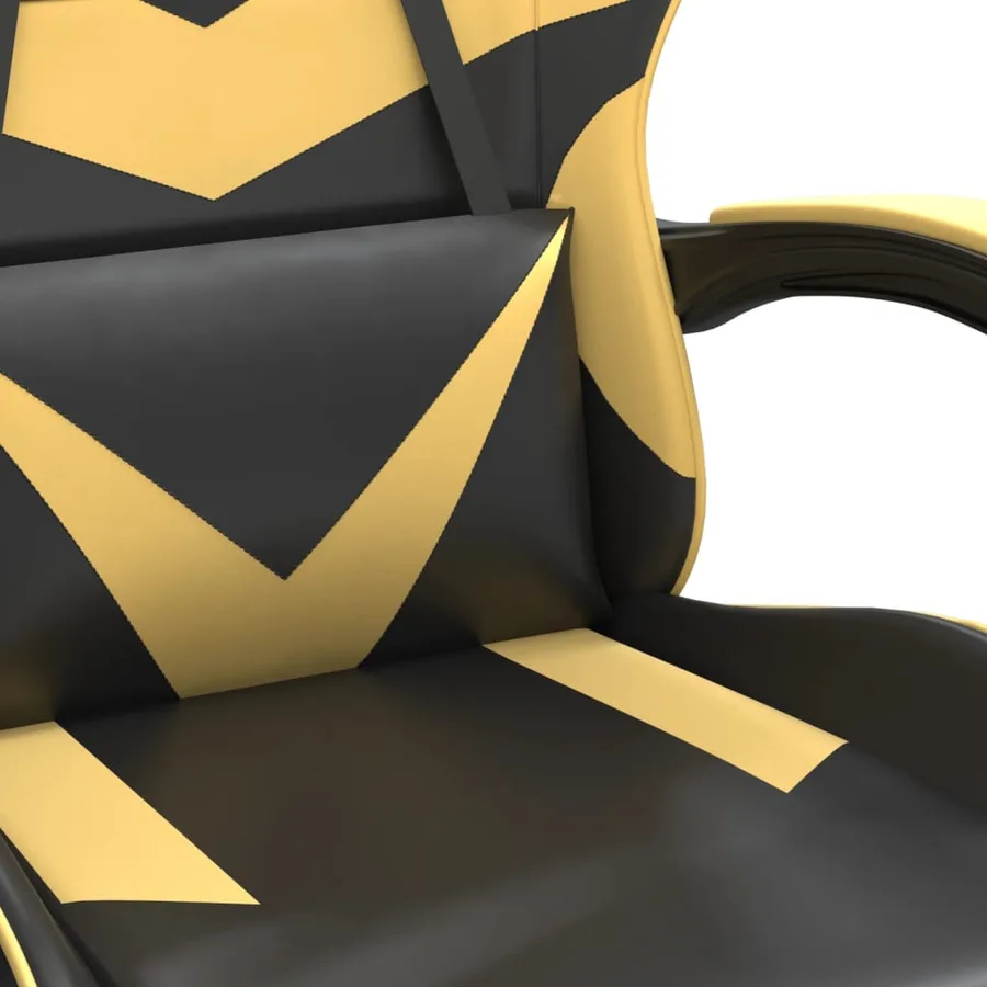 Chaise de jeu Noir et doré Similicuir - 8