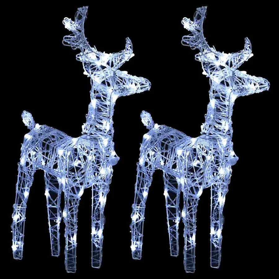 Rennes de Noël 2 pcs 80 LED Blanc froid Acrylique - 3