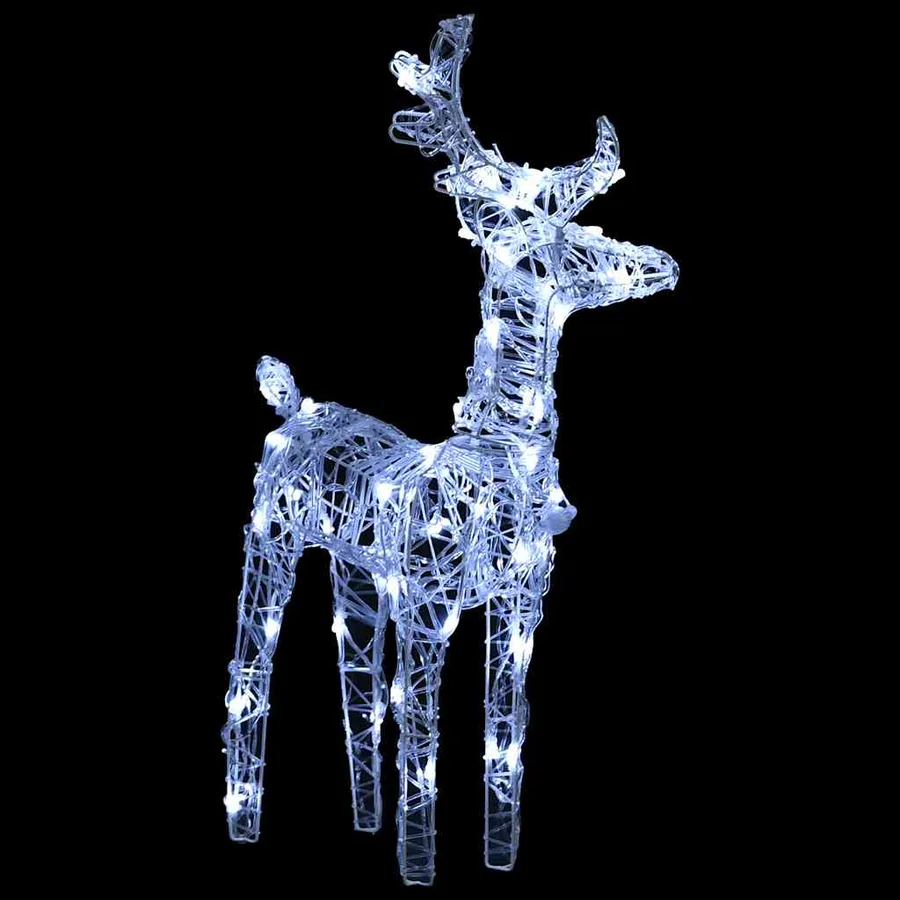 Rennes de Noël 2 pcs 80 LED Blanc froid Acrylique - 4