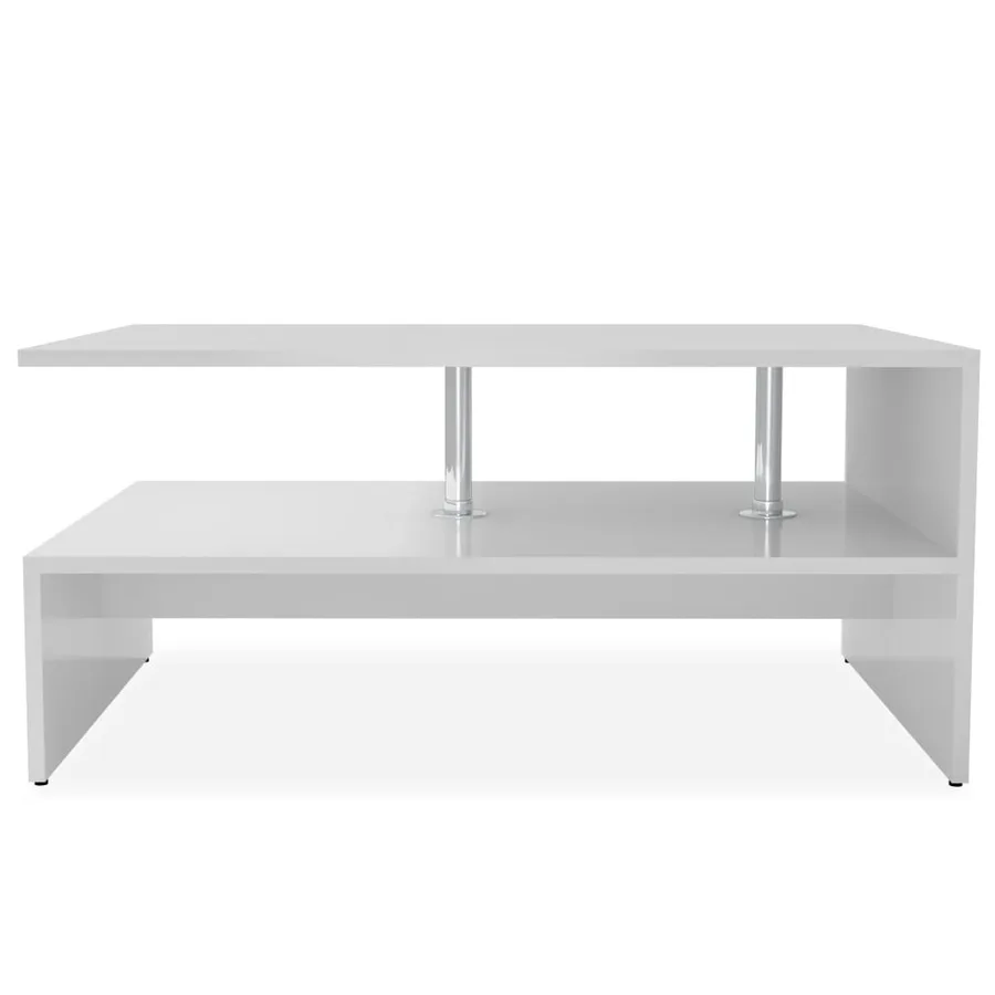 Table basse Bois d'ingénierie 90x59x42 cm Blanc - 3