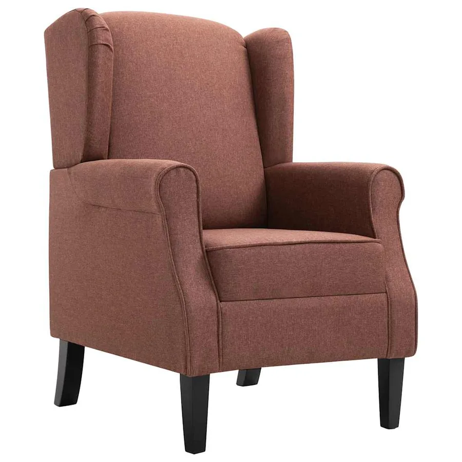 Fauteuil marron tissu - 2