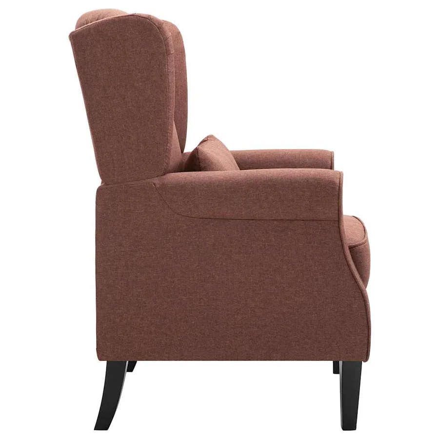Fauteuil marron tissu - 4