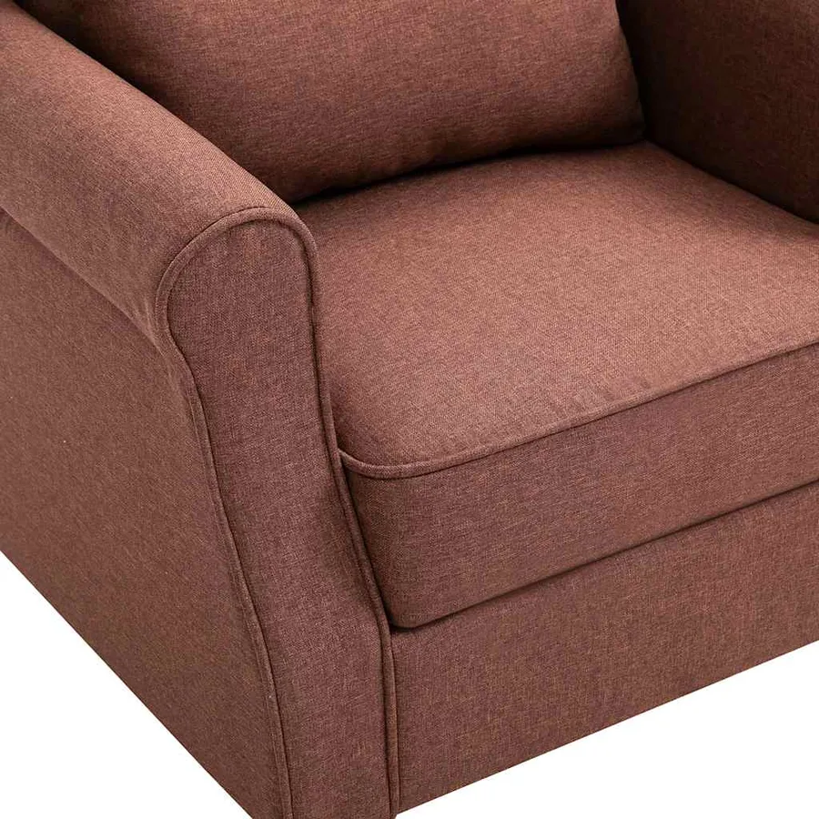 Fauteuil marron tissu - 6
