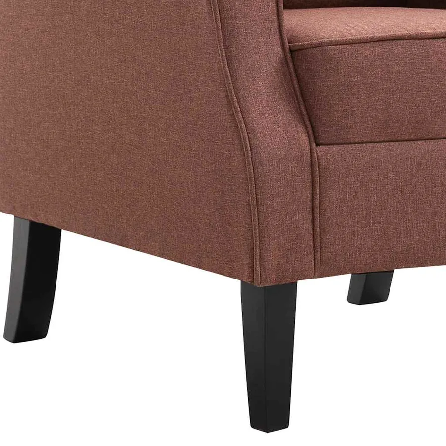 Fauteuil marron tissu - 7